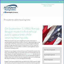 Curtis Biggs content and newsletter campaigns - Presidents With Hearing Loss